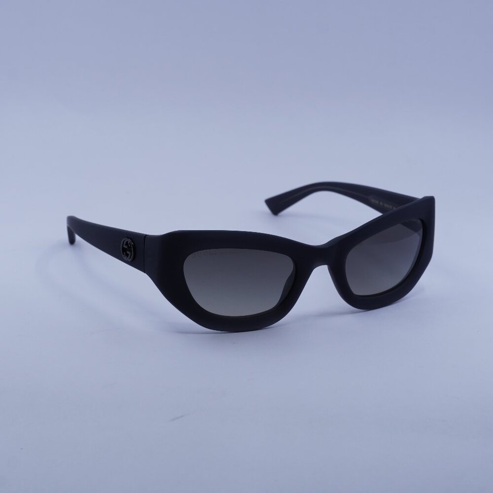 Gucci GG1784S 001 Sunglasses Dark Grey Cat Eye Frame, Grey Lenses